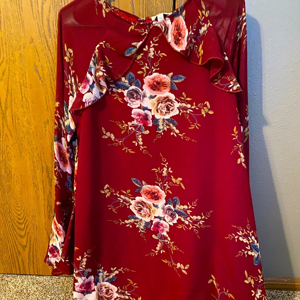 Floral dress with bell sleeves